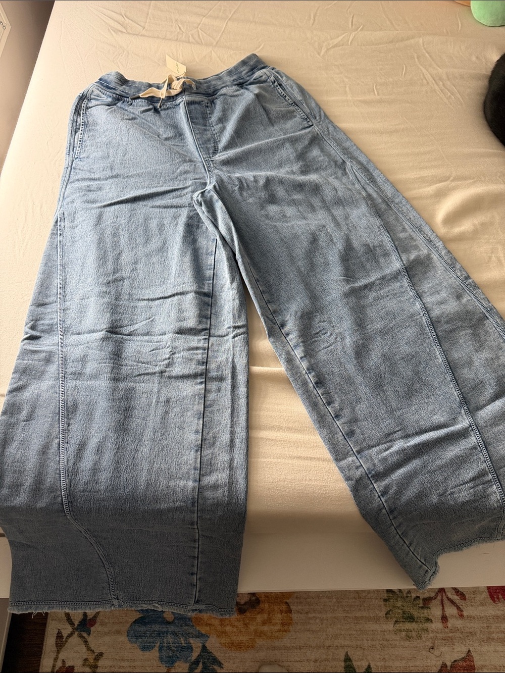 aerie Light Blue Wide-Leg High-Rise Jeans